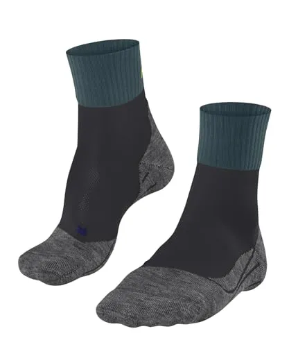 FALKE Herren Sportsocken - TK2 Short Cool, Trekking- und Wandersocken in Schwarz/Grau/Grün - Sportsocken mit angenehmer Kühlung dank Lyocell-Fasermix, ideal für Trekking und Wandern. Dreilagige Konstruktion sorgt für perfekten Temperatur- und Feuchtigkeitstransport.