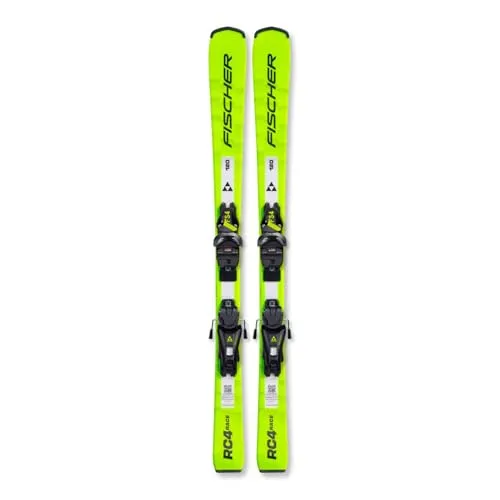 Fischer RC4 Race JR (100-120) + FS 4 CA JR Kinderski und Bindung 110 cm - Skischuhe für junge Skifahrer mit leichtem Handling und optimaler Kraftübertragung, ideal für schnelle Lernfortschritte und maximalen Fahrspaß im Schnee.