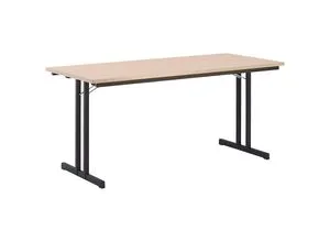 Klapptisch, mit extrastarker Platte, Höhe 720 mm, 1800 x 800 mm, Gestell schwarz, Platte Ahorn-Dekor kaiserkraft