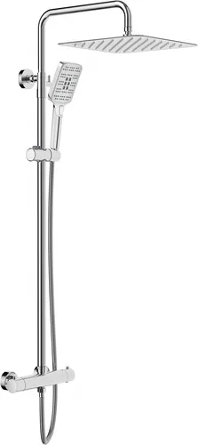 Rainsworth Duschsystem mit Thermostat - Bad- & Duscharmaturen mit 30cm Regendusche, 3 Strahlarten und sicherem Thermostat für ein komfortables Duscherlebnis.