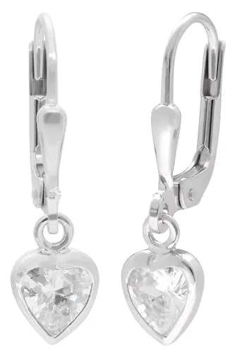 Produktbild TRENDOR Kinder-Ohrringe 925 Silber Herz mit Zirkonia