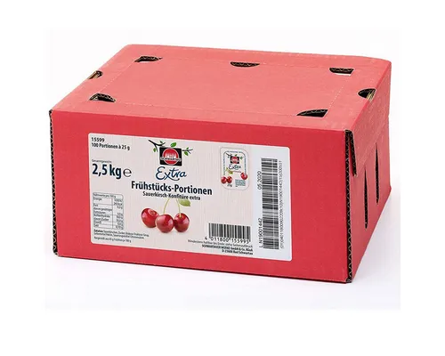 SCHWARTAU Fruchtaufstrich, Schwartau Extra Kirsche Konfitüre Portionsschalen 100 Stück in je 25g