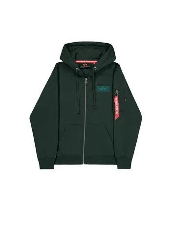Alpha Industries Sweatjacke mit Logo-Patch und Känguru-Tasche in Petrol, Größe M - Herren-Sweatjacken mit gemütlicher Kapuze, praktischer Känguru-Tasche und hochwertigem Baumwollmix für optimalen Tragekomfort.
