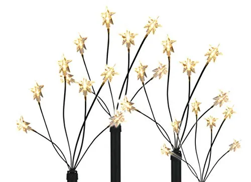 Spetebo LED Garten Leuchtstäbe Stern - 4er Set mit Timer - Wunderschöne 60 cm hohe Gartenleuchtstäbe mit warmweißem Licht und flexiblen Sternen. Ideal für stimmungsvolle Außen-Dekoration, batteriebetrieben und mit Timer-Funktion für mühelose Nutzung.