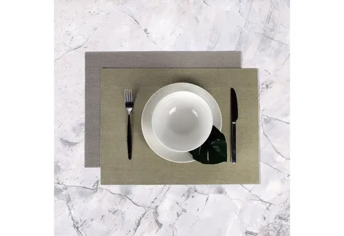 SIGNATURE HOME COLLECTION Tischset 6er Set Rochenhaut Kunstleder - Elegantes 6er Set Tischsets aus abwischbarem Kunstleder in grau und grün. Pflegeleicht, langlebig und ideal für jeden Tisch. Maße: 45 x 33 cm.