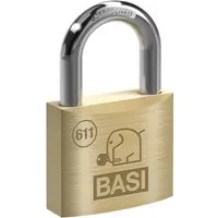 Basi Vorhangschloss SET - 4x VHS 611 - 50 mm - Gleichschließend - Robustes Vorhangschloss aus massivem Messing, ideal für Tore, Türen und Spinde. Jedes Schloss kommt mit 2 Schlüsseln und bietet zuverlässige Sicherheit dank gehärtetem Stahlbügel und rostfreiem Innenwerk.