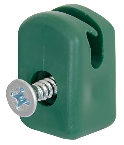 Alberts 855550 50er Set Spanndrahthalter mit Schraube - Kunststoff grün - Zaunzubehör, langlebige und witterungsbeständige Materialien für eine sichere Zaunmontage