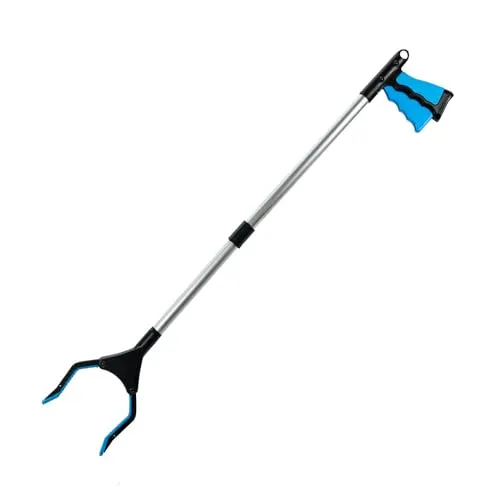 Blosta Greifzange Greifer Blau faltbar 81/42cm Greifer für Senioren, Müllgreifer (müllzange müllgreifer Grabber müllpicker abfallgreifer)