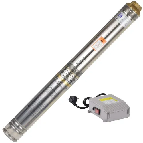 Agora-Tec® AT-4 Zoll Edelstahl Brunnenpumpe - Hochleistungs-Tiefbrunnenpumpe mit 1100W, 4000l/h Fördermenge und 30m Kabel, ideal für tiefe Brunnen. Robustes Edelstahlgehäuse sorgt für Langlebigkeit.