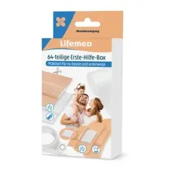 Erste-Hilfe-Box, Erste-Hilfe-Set, Erste-Hilfe-Tasche, 64-teilig, von Lifemed