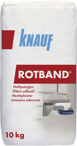Knauf Rotband Haftputzgips 10 kg - Putz für Innenräume, ideal für glatte Wände und Decken, mit schneller Trocknungszeit und einfacher Verarbeitung.