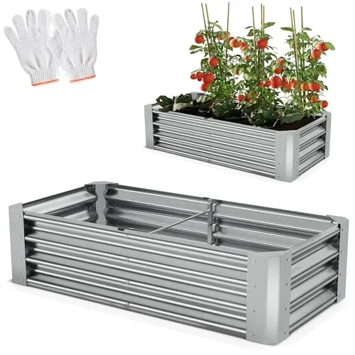 Onbest Metall Hochbeet XXL - Stabiler Kräutergarten aus Stahl für Terrasse und Balkon - Gestalten Sie Ihr individuelles Gemüsebeet mit dem stabilen Hochbeet aus 0,5 mm Stahl. Wetterfest und pflegeleicht, ideal für kreatives Gärtnern auf Terrasse oder Balkon.