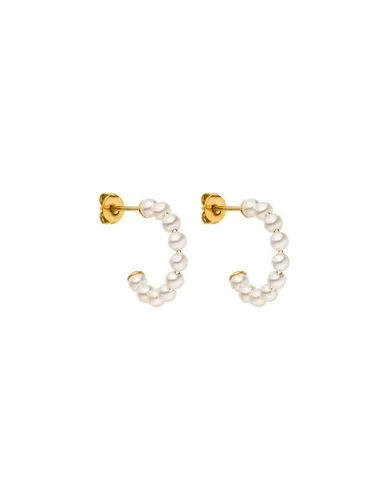 PURELEI Pure Soul Ohrringe - Gold - Elegante Creolen mit Muschelperlen, 18K vergoldet für einen luxuriösen Look. Perfekt für jeden Anlass und ein einzigartiges Naturprodukt.