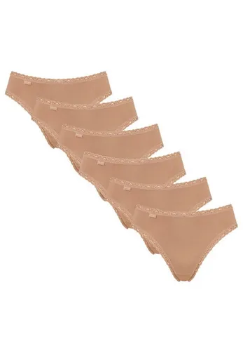 sloggi Tai-Slip 6er Pack 24/7 Cotton Lace (Spar-Set, 6-St) Tai Slip - Baumwolle - Atmungsaktiv - Perfekter Sitz