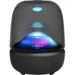 Harman Kardon Aura Studio 5 Bluetooth-Lautsprecher - Erlebe beeindruckenden Klang mit Constant Sound Field-Technologie und 3-Wege-System. Verbinde bis zu zwei Geräte gleichzeitig für ununterbrochenen Musikgenuss und genieße fesselnde Lichteffekte im Takt deiner Lieblingssongs.