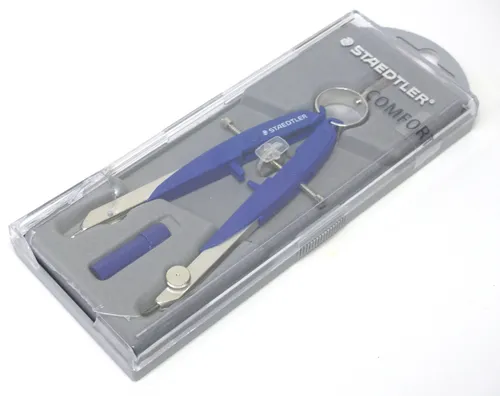 STAEDTLER Zirkel Mars comfort 556 blau - Präzisionszirkel für geometrische Zeichnungen, bis 22,5 cm Durchmesser, Made in Germany