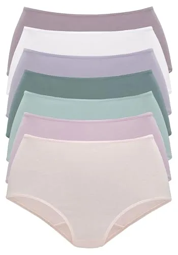 VIVANCE Damen Taillenslip 7er-Pack - Bequeme VIVANCE Slips im 7er-Pack, gefertigt aus weicher Baumwoll-Elasthan-Qualität für optimalen Tragekomfort in verschiedenen schönen Farben.