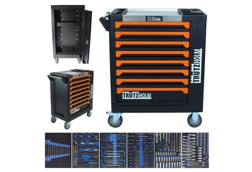 Baumarktplus Werkstattwagen 249-tlg. orange - Werkstatteinrichtung mit 249 hochwertigen Werkzeugen, robuster Stahlkorpus und praktischem Softclose-System für optimale Organisation und Mobilität in Ihrer Werkstatt.