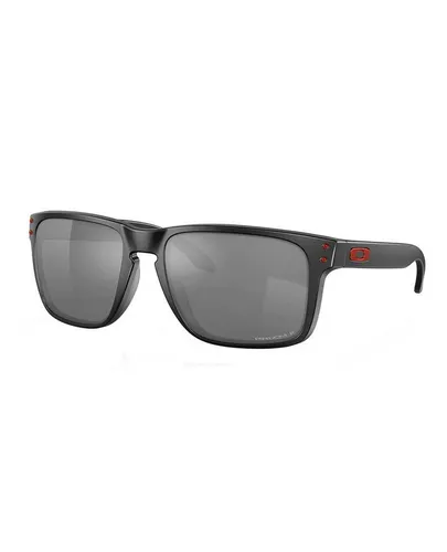 Oakley SI Holbrook XL Sonnenbrille - Matte Black mit Prizm Black (Red Icons) - Stylische Oakley SI Holbrook XL Sonnenbrille in Matte Black mit Prizm Black Gläsern. Ideal für aktive Outdoor-Aktivitäten und bietet hervorragende Sichtbarkeit und Schutz.