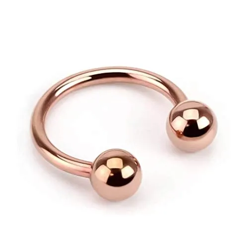 viva-adorno® Hufeisen Piercing Edelstahl rosegold Lippenpiercing Augenbrauenpiercing Z419, Größe: 1,6 x 12 x 5mm