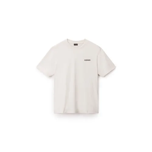 Napapijri S-Small Box S/S T-Shirt Gr L weiß - Outdoor & Funktionsshirts für Herren, schlichter Rundhals-Schnitt aus 100% Baumwolle, ideal für den Alltag und bequem durch Stretch-Eigenschaften.