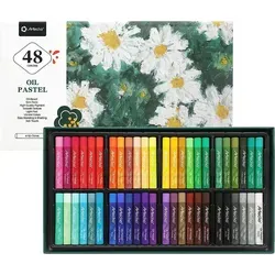 Artecho 48 Ölpastellkreiden Künstler Set -je ca. 10 x 70 mm -lebendigen und kräftigen Farben-für Kinder, Schüler, Anfänger und Künstler geei...