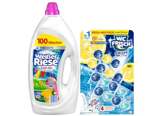 Weißer Riese Gel Color 100WL - Hochwirksames Colorwaschmittel für strahlende Farben und saubere Wäsche, ideal für den täglichen Einsatz und schonend zur Kleidung.