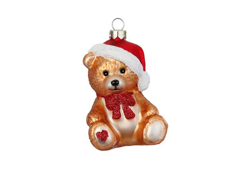 MAGIC by Inge Christbaumschmuck, Christbaumschmuck Glas 7cm Teddy Bär Figur Braun