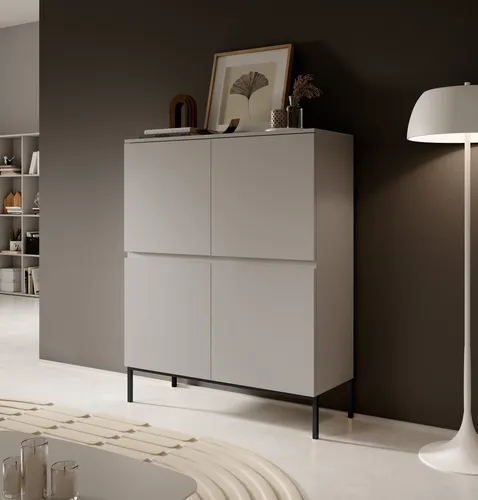 Selsey Kommode Bemmi 100 cm - Kommode & Aufbewahrungsschrank mit 4 Türen und 8 Fächern, aus langlebigen laminierten Platten, ideal für stilvolle Ordnung und vielseitige Einrichtung.