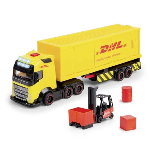 Dickie Toys LKW Modell Volvo DHL Truck - Spielzeug-Auto für Kinder ab 18 Jahren, detailgetreues Fertigmodell für kreative Spielstunden