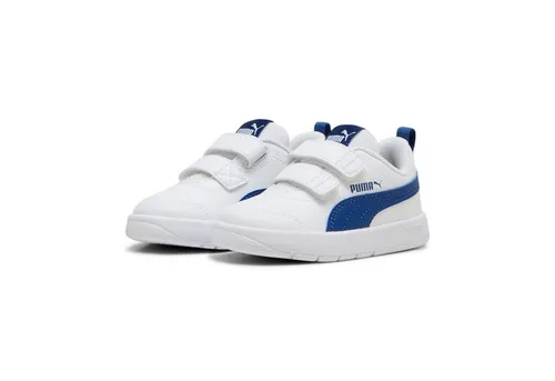 PUMA COURTFLEX V3 V INF Kinder Sneaker in Weiß – Größe 22 EU - Sportlicher Kinder Sneaker mit Klettverschluss, ideal für den Alltag. Bequeme Passform und strapazierfähiges Obermaterial sorgen für hohen Tragekomfort und einen coolen Look.
