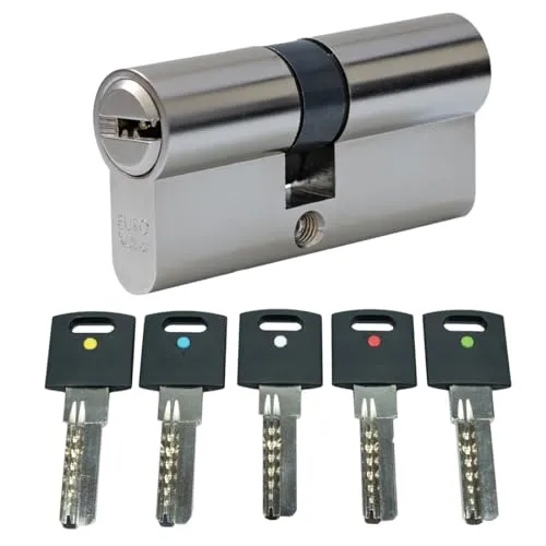 FELGNER Doppelzylinder XCOLOR | Schließzylinder Profilzylinder Sicherheitsschloss tür Hausfür Wohnungtür - inkl. 5 Schlüssel mit Farbpunkt | 30/35 mm (35/30 mm)