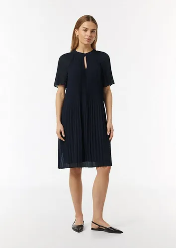 Chiffon Midikleid mit Plissee-Falten in NAVY, Gr. 40 in blau von comma,