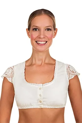 Edelnice Romy Dirndlbluse - Bequeme Dirndlbluse aus Spitze und Baumwolle in den Größen 32-54, ideal für einen neuen Look Ihres Dirndls.