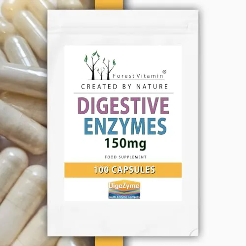 Digestive Enzymes 150mg 100 Kapseln - Verdauungsenzyme DigeZyme - Forest Vitamin