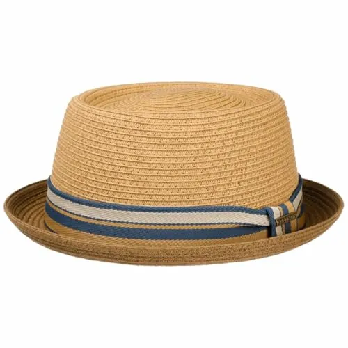 Stetson Licano Toyo Pork Pie Strohhut Herren – UV-Schutz 40, Leichter Sommerhut