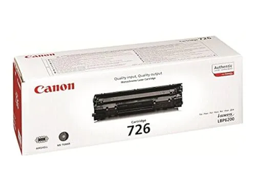 Original Canon 3483B002 726 Toner schwarz - Hochleistungs-Tonerkartusche für bis zu 2.100 Seiten, ideal für scharfe Textdokumente und zuverlässigen Druck