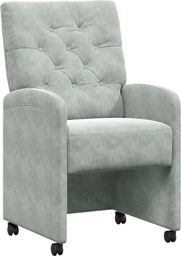 vidaXL Esszimmerstühle mit Rollen 2er Set Hellgrau von vidaXL