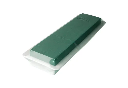 Creativery Bastelmoos, Nass Steckschaum Ziegel 47x7x5cm mit Schale 1 Stück Weiß