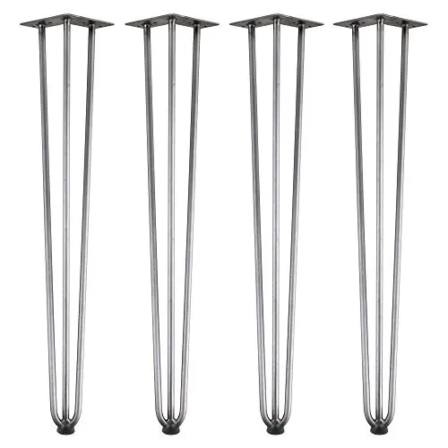 Zelsius 4er Set Hairpin Legs 71cm, Rohstahl - Möbelfüße | Gestalten Sie Ihren individuellen Tisch mit stabilen Haarnadelbeinen aus robustem Rundstahl für optimale Höhe und Stabilität.