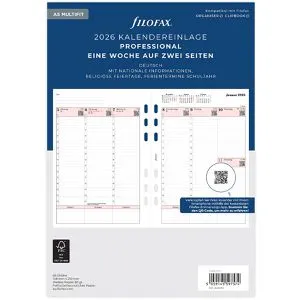 Filofax Kalendereinlagen 26-68553, Professional, Jahr 2026 in schwarz von Filofax