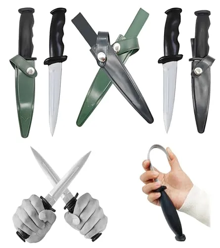 Gefälschte Messer mit Scheide,4Stk Gummi Kampfkunst Trainingsmesser,Gummi Trainingsmesser,Rubber Training Knife,Trainingswaffen Gefälschte Gummimesser,Übungsmesser Requisiten für Kampfsport Trainieren