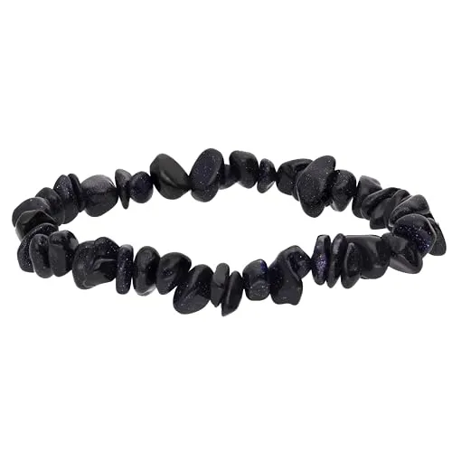 Lebensquelle Plus besonderes Splitterarmband | Handgefertigtes Elastisches Stretch Splitter Armband | Echter natürlicher Edelstein (Blaufluss)