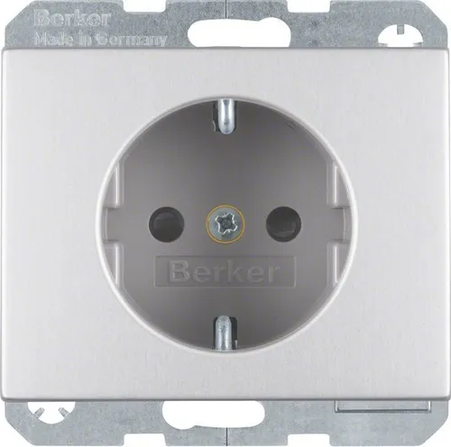 Berker SCHUKO-Steckdose Alu 41357003 Steckdosen SCHUKO-Steckdose