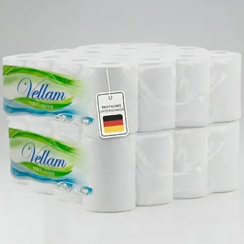 Roxlin Premium Toilettenpapier, 3-lagig, Ultraweich, Saugstark - Hochwertiges 3-lagiges Toilettenpapier von Roxlin für maximalen Komfort. Ultraweich und saugstark, ideal für den täglichen Gebrauch. Hergestellt in Deutschland für geprüfte Qualität.