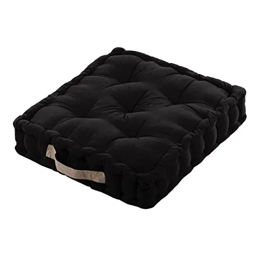 Stof Bodenkissen Duo, 45 x 45 cm, 100% Baumwolle, Schwarz in schwarz von Stof