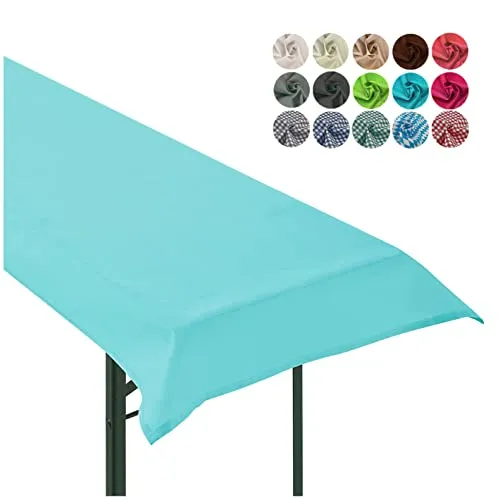 heimtexland ® Tischdecke Bierzeltgarnitur Biertischdecke Garten Tischdeko Party Event Dekoration Typ861 Aqua 90x240 cm