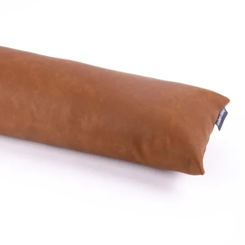 SCHÖNER LEBEN. Zugluftstopper Fenster Kunstleder in Uni-Camel-Optik, 80cm - Hält kalte Luft draußen und sorgt für ein warmes Zuhause. Handgefertigt aus Kunstleder, waschmaschinengeeignet und in verschiedenen Längen erhältlich. Ein stilvolles Accessoire für jeden Raum.