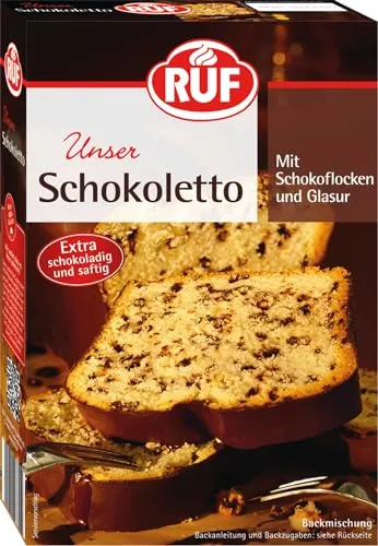 RUF Schokoletto Backmischung - Kuchenmischung für einen saftigen Rührkuchen mit Kakaoglasur, kinderleicht zuzubereiten und vielseitig einsetzbar - ideal für jeden Anlass!