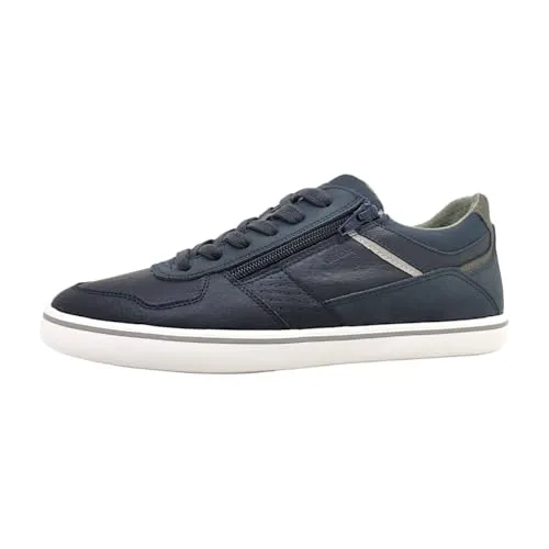 Geox U Elver B Herren Schnürer - Blau, Größe 43 - Sneaker mit flacher Sohle, atmungsaktiv und ideal für den Alltag. Bequemes Textilfutter und modernes Design in Navy.